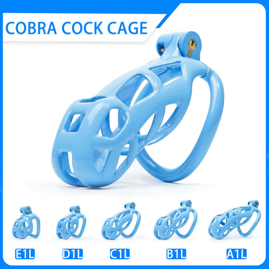 Blue Cobra Keuschheitskäfig-Set (4,5 - 10,5 cm) mit 4 Bogenringen