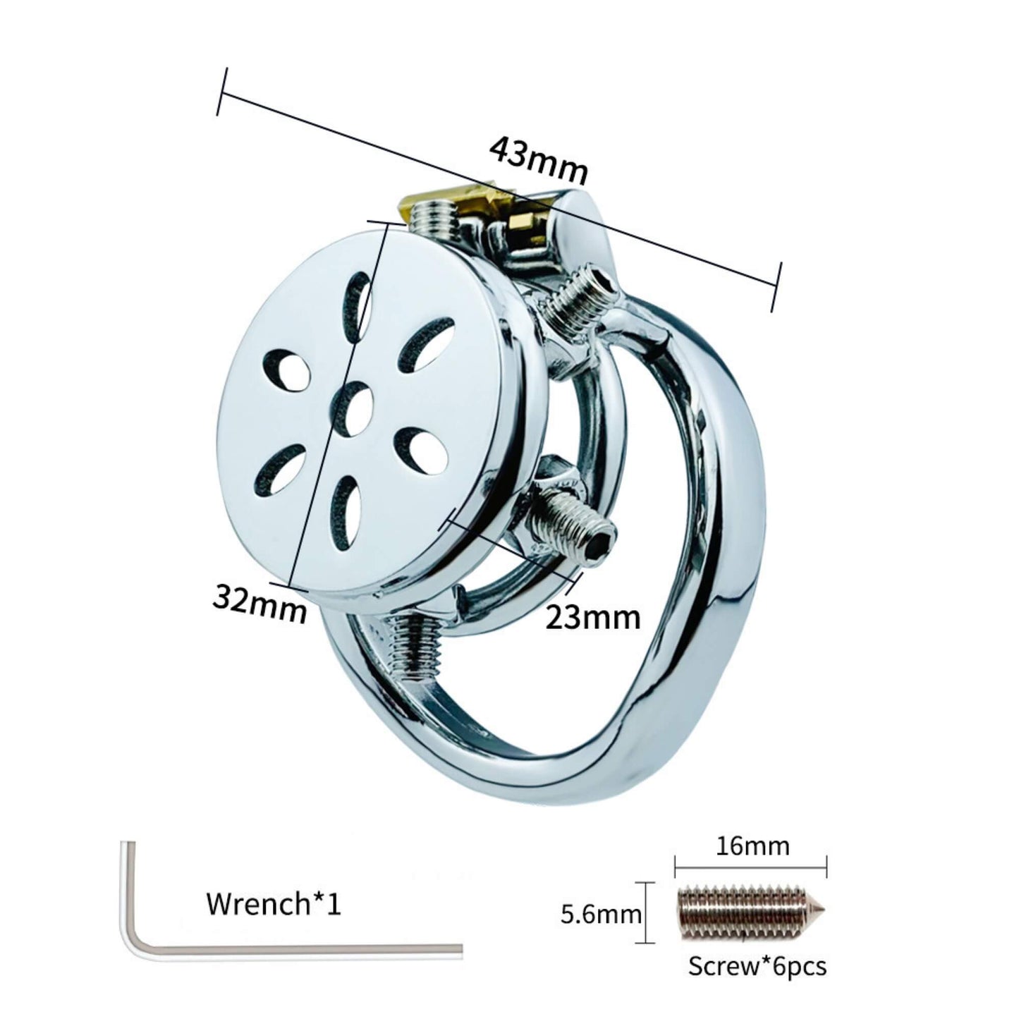 Serrure de chasteté plate avec pointes