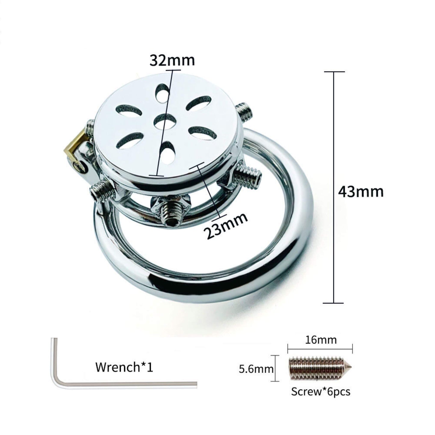 Serrure de chasteté plate avec pointes