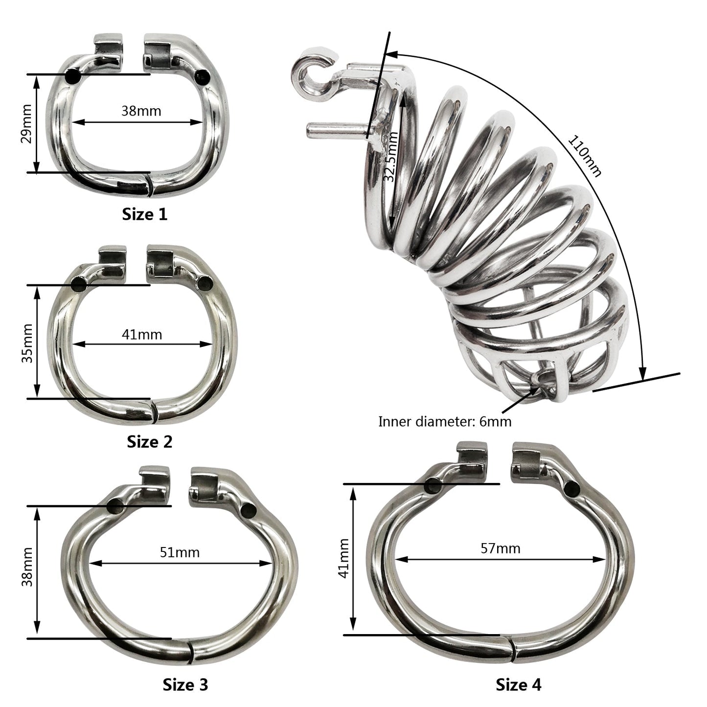 Dispositif de chasteté furtif en acier inoxydable