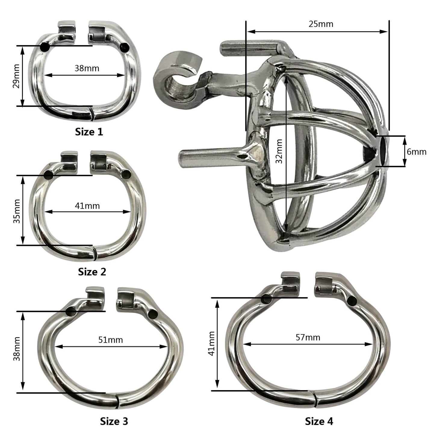 Dispositif de chasteté masculin ergonomique en acier inoxydable avec verrouillage furtif