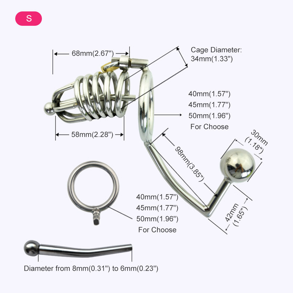 Chastity Cage With Anal Hook