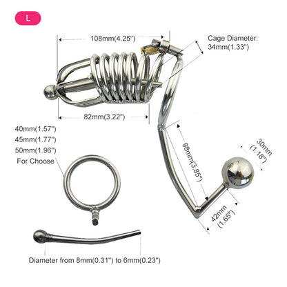 Chastity Cage With Anal Hook