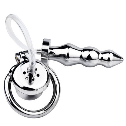 Chastity Cage With Enema Butt Plug