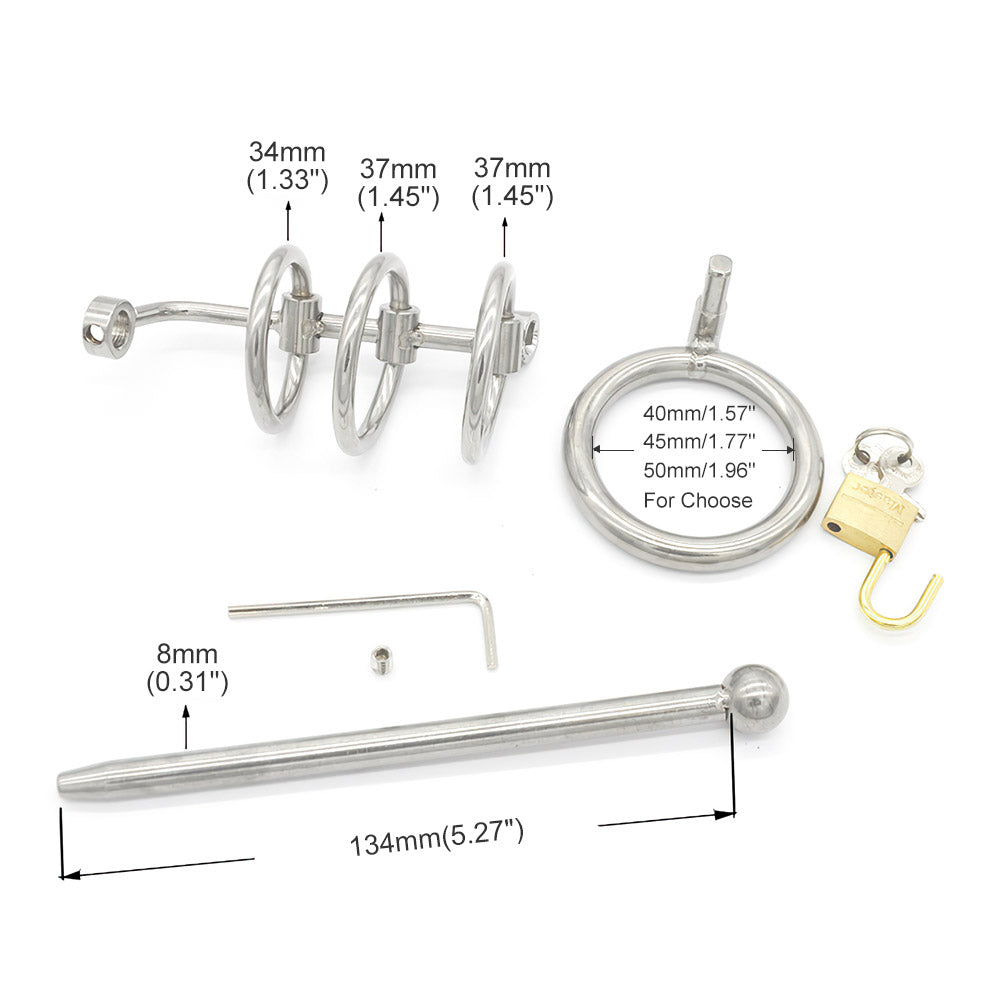 Chastity Cage With Urethral Sound