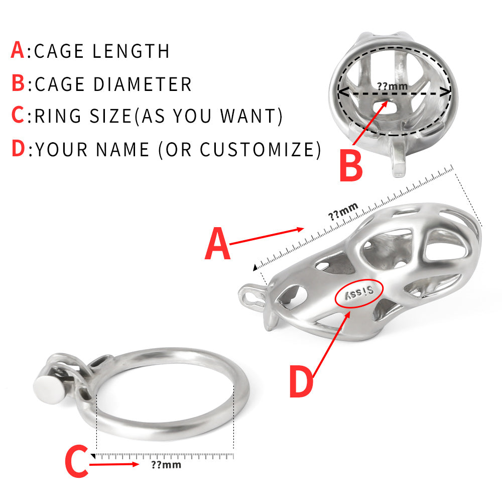 Custom Steel Chastity Cage Mamba