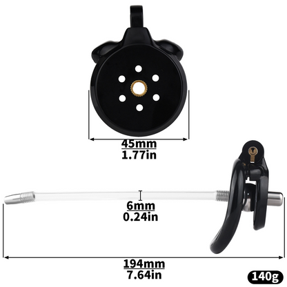 Flat Chastity Cage with Detchable Ball Catheter- 13