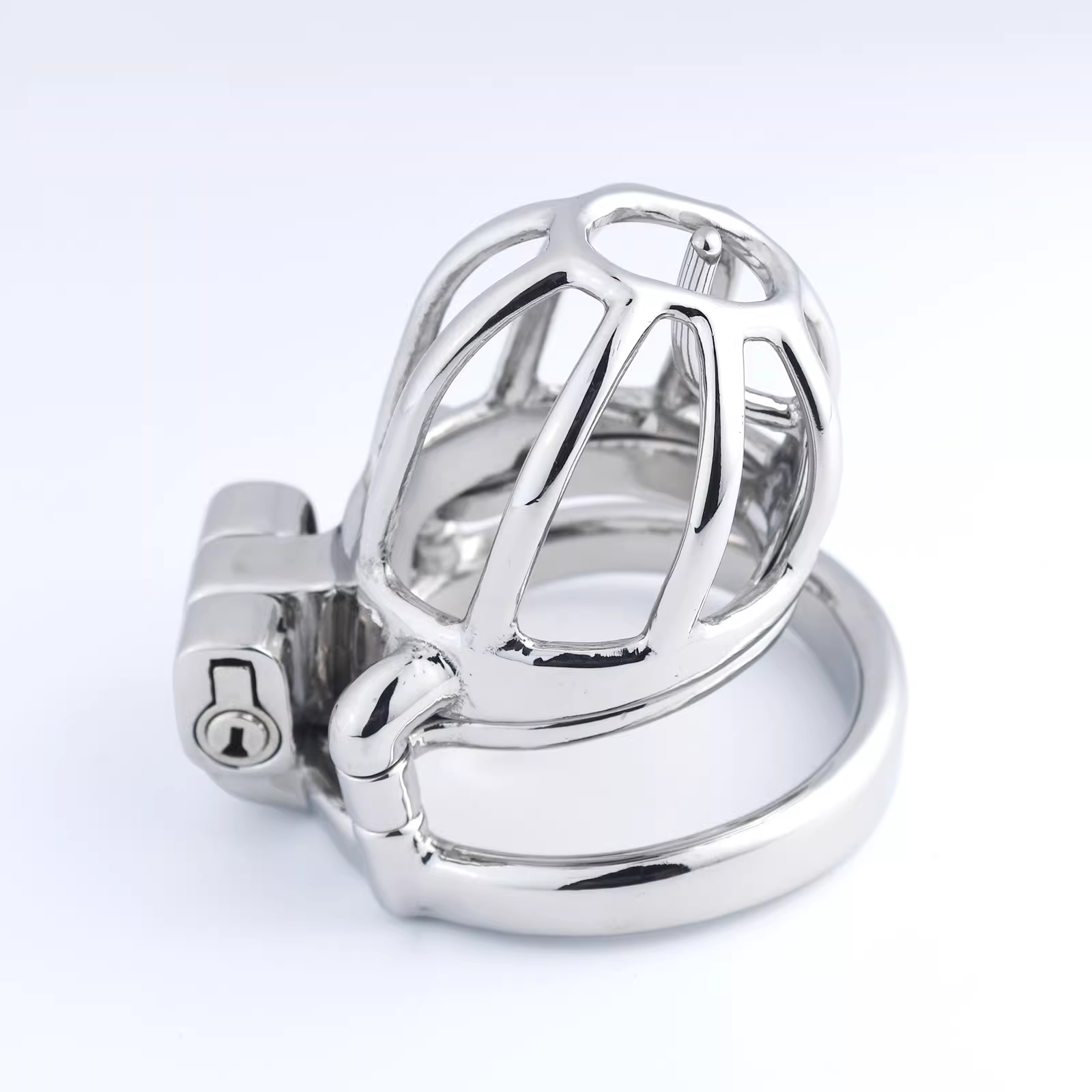 Steel Custom Chastity Cage With PA T14 - 1