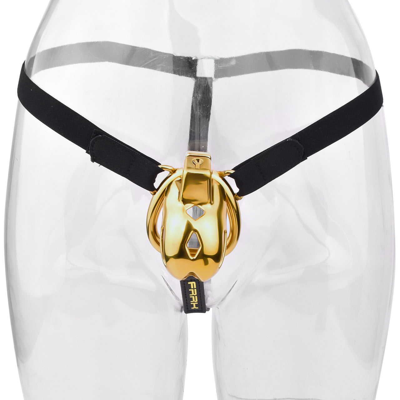 Golden Short Smooth Stainless Steel Cobra Cage with Belt