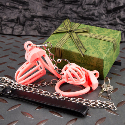 Pink 3D Printed Custom Cock Cage