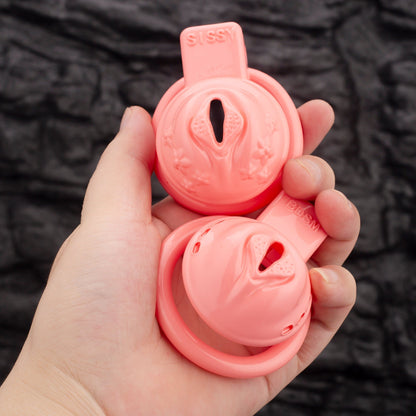 Custom Cock Cage Pink Pussy Cage