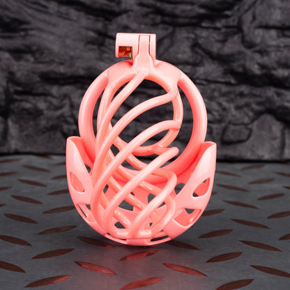Pink Custom Chastity Cage with Balls Design