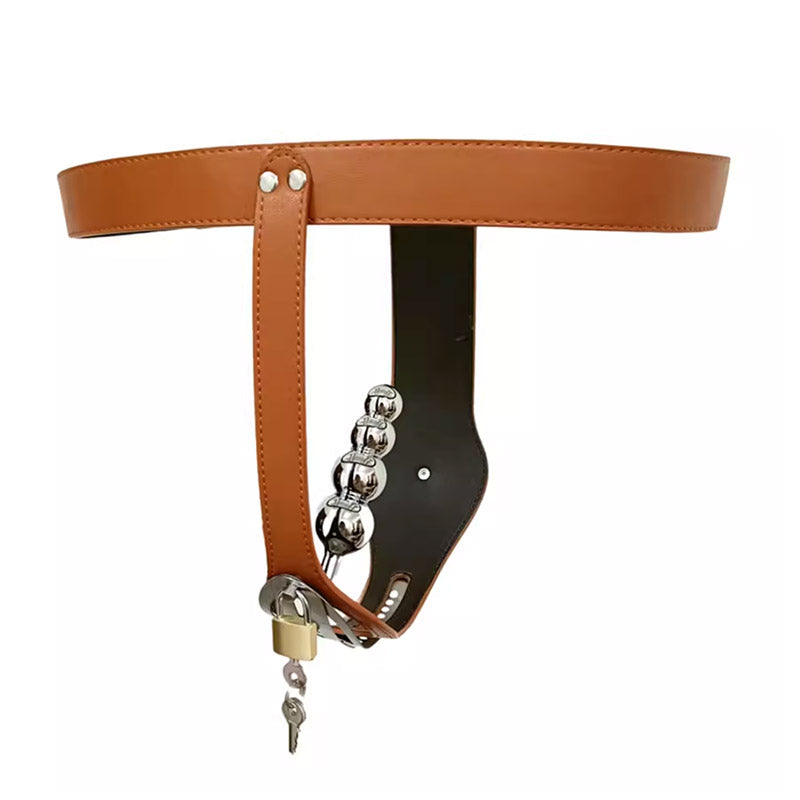 Leather Female Lockable Chastity Belt