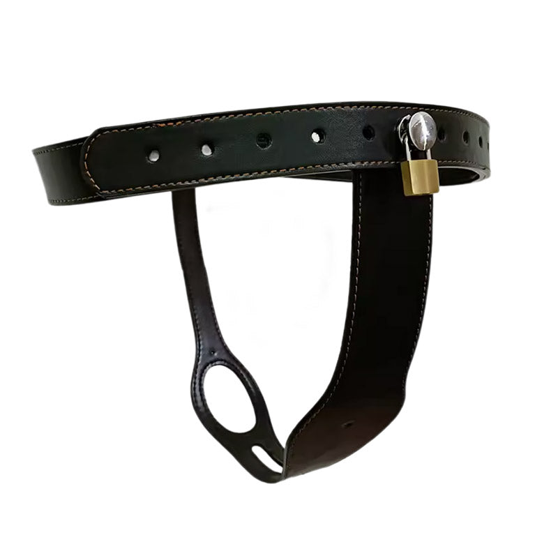 Leather Female Lockable Chastity Belt