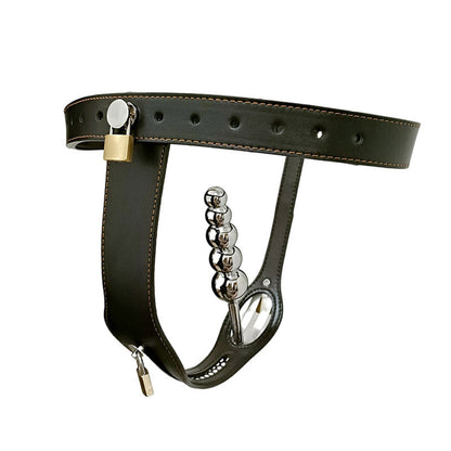 Leather Female Lockable Chastity Belt