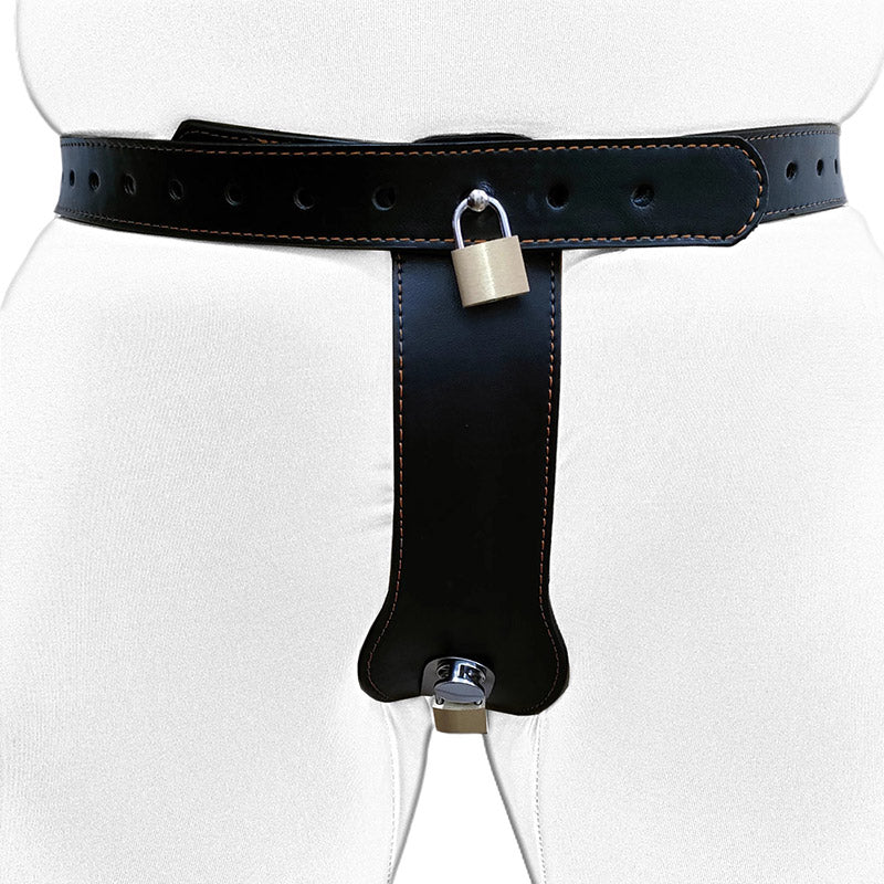 Leather Female Lockable Chastity Belt