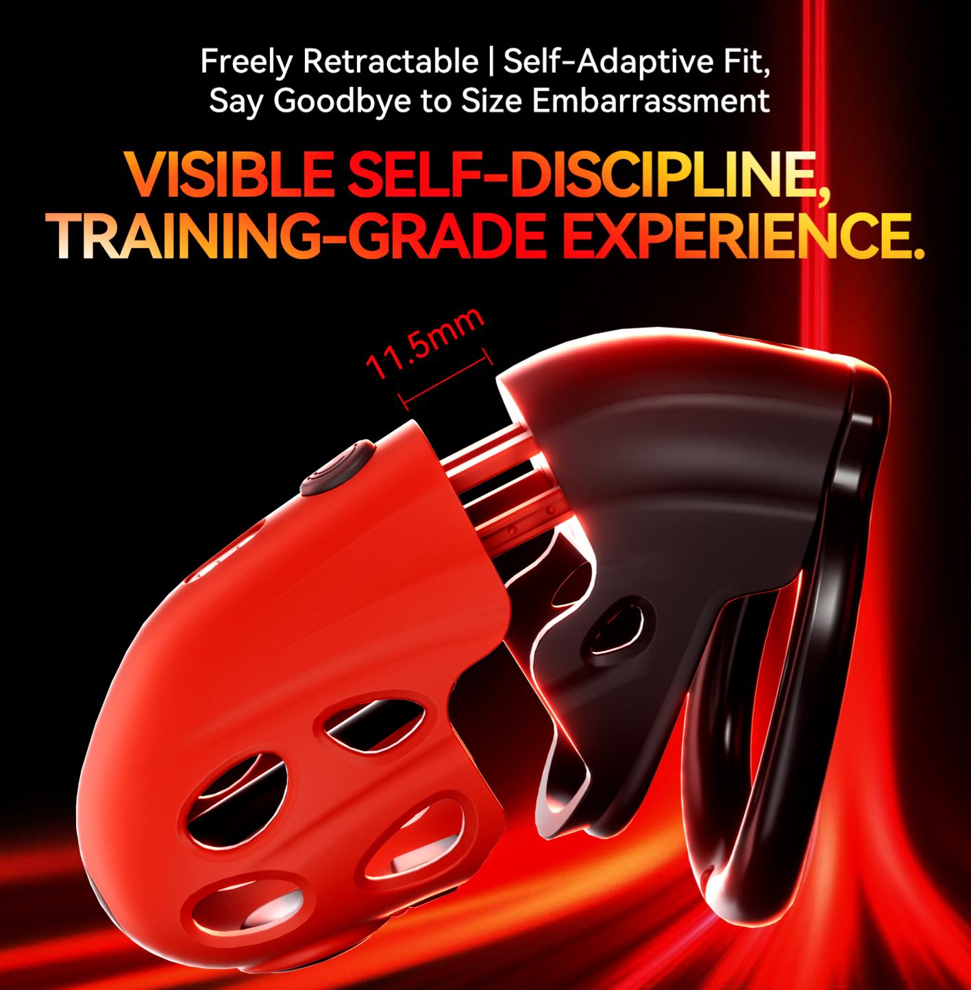 Lockink APP-Controlled Retractable Estim Chastity Cage with Vibrating & Shocking