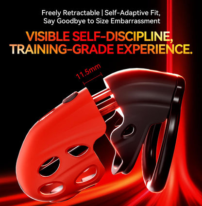 Lockink APP-Controlled Retractable Estim Chastity Cage with Vibrating & Shocking