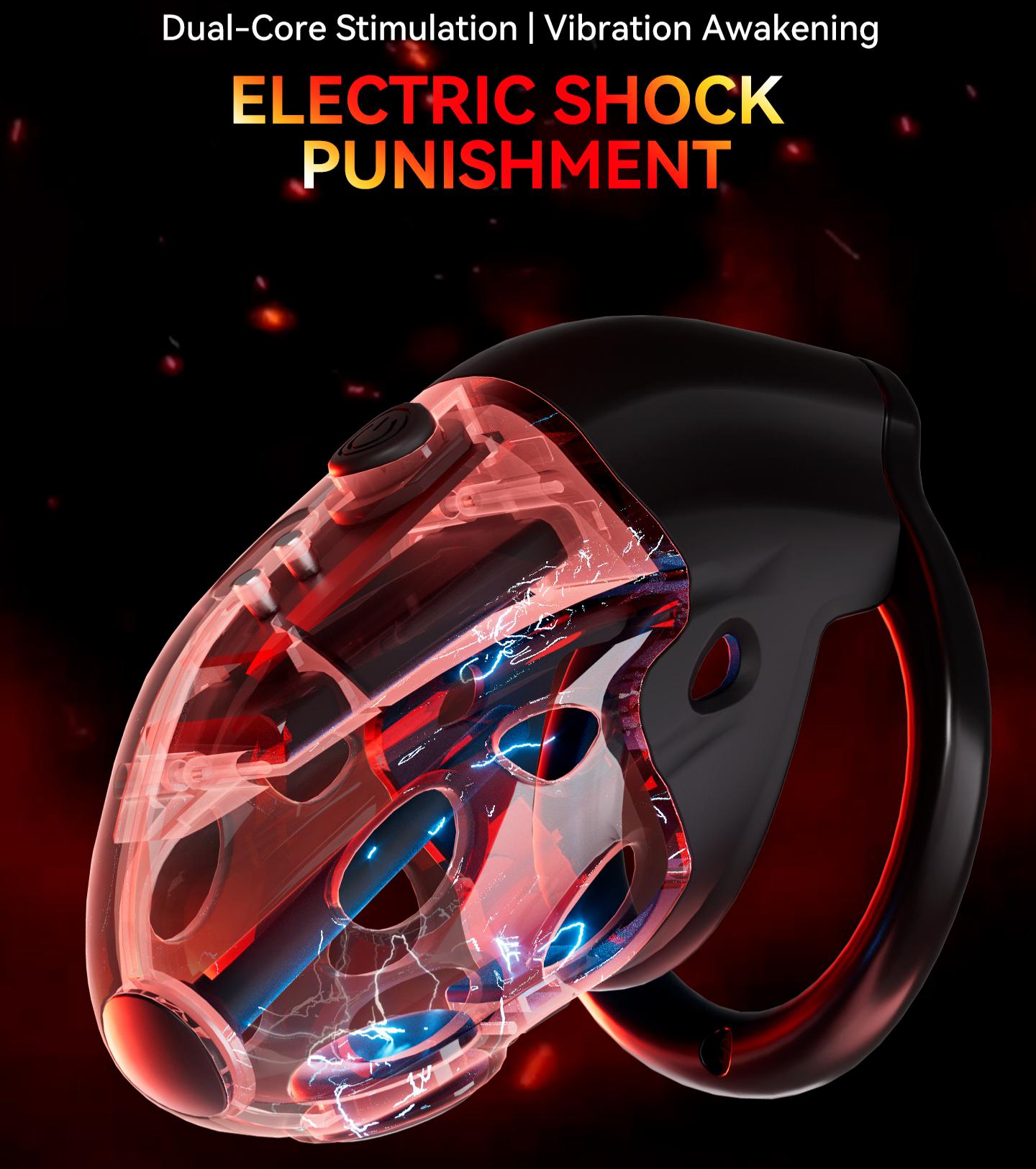 Lockink APP-Controlled Retractable Estim Chastity Cage with Vibrating & Shocking