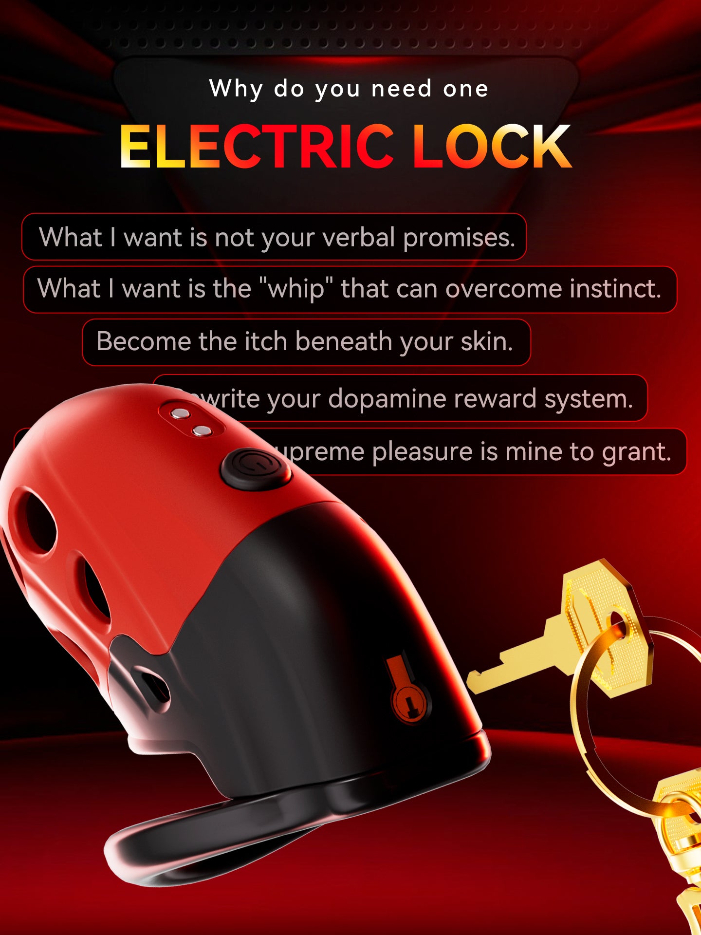Lockink APP-Controlled Retractable Estim Chastity Cage with Vibrating & Shocking