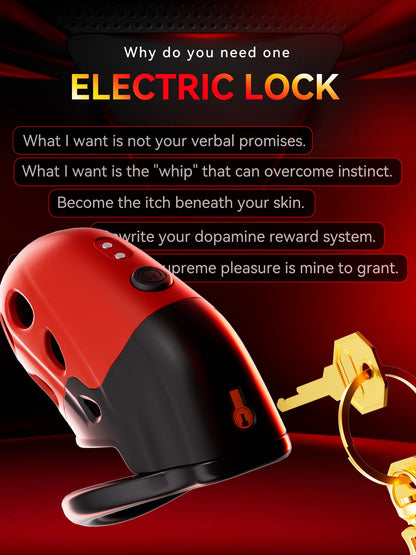 Lockink APP-Controlled Retractable Estim Chastity Cage with Vibrating & Shocking