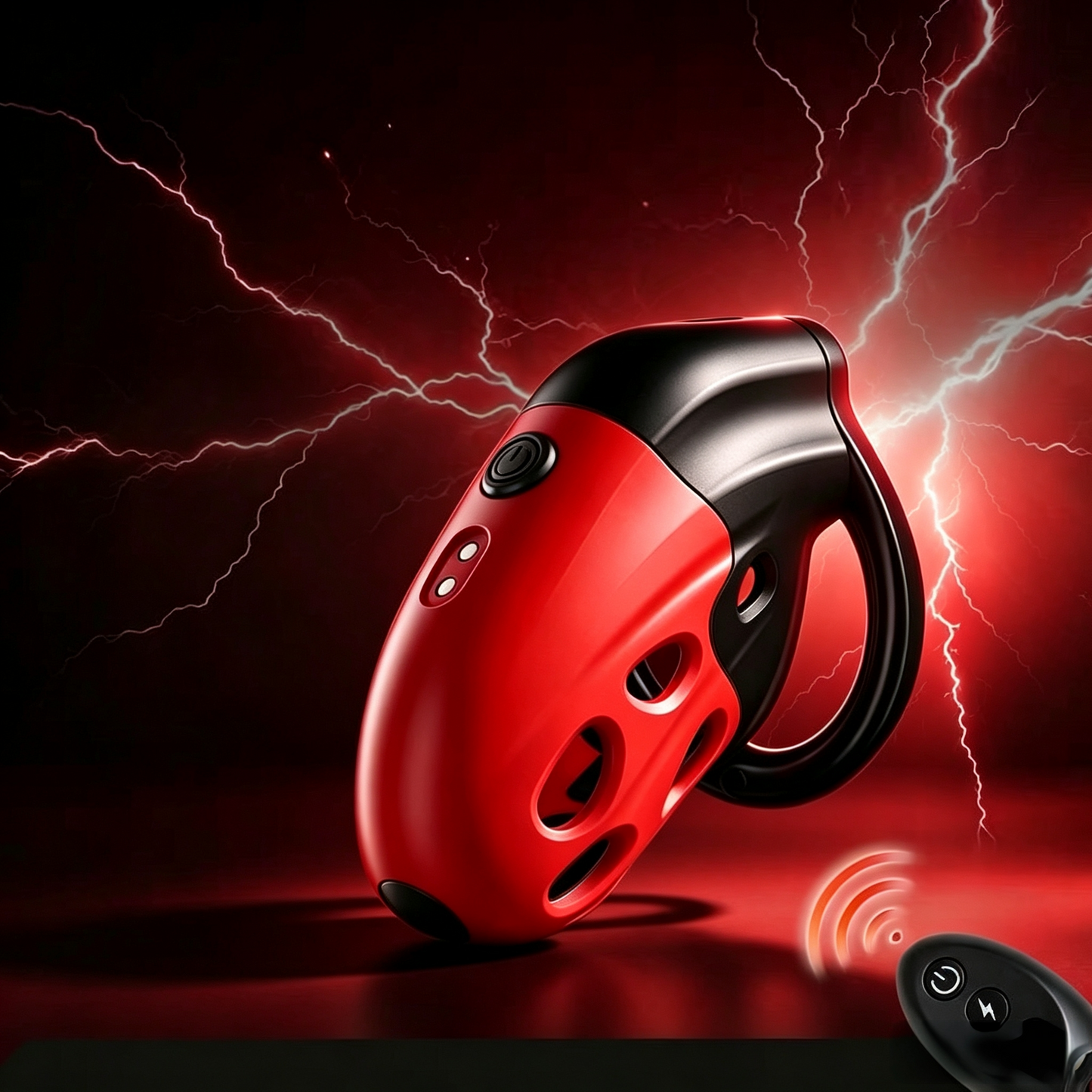 Lockink APP-Controlled Retractable Estim Chastity Cage with Vibrating & Shocking