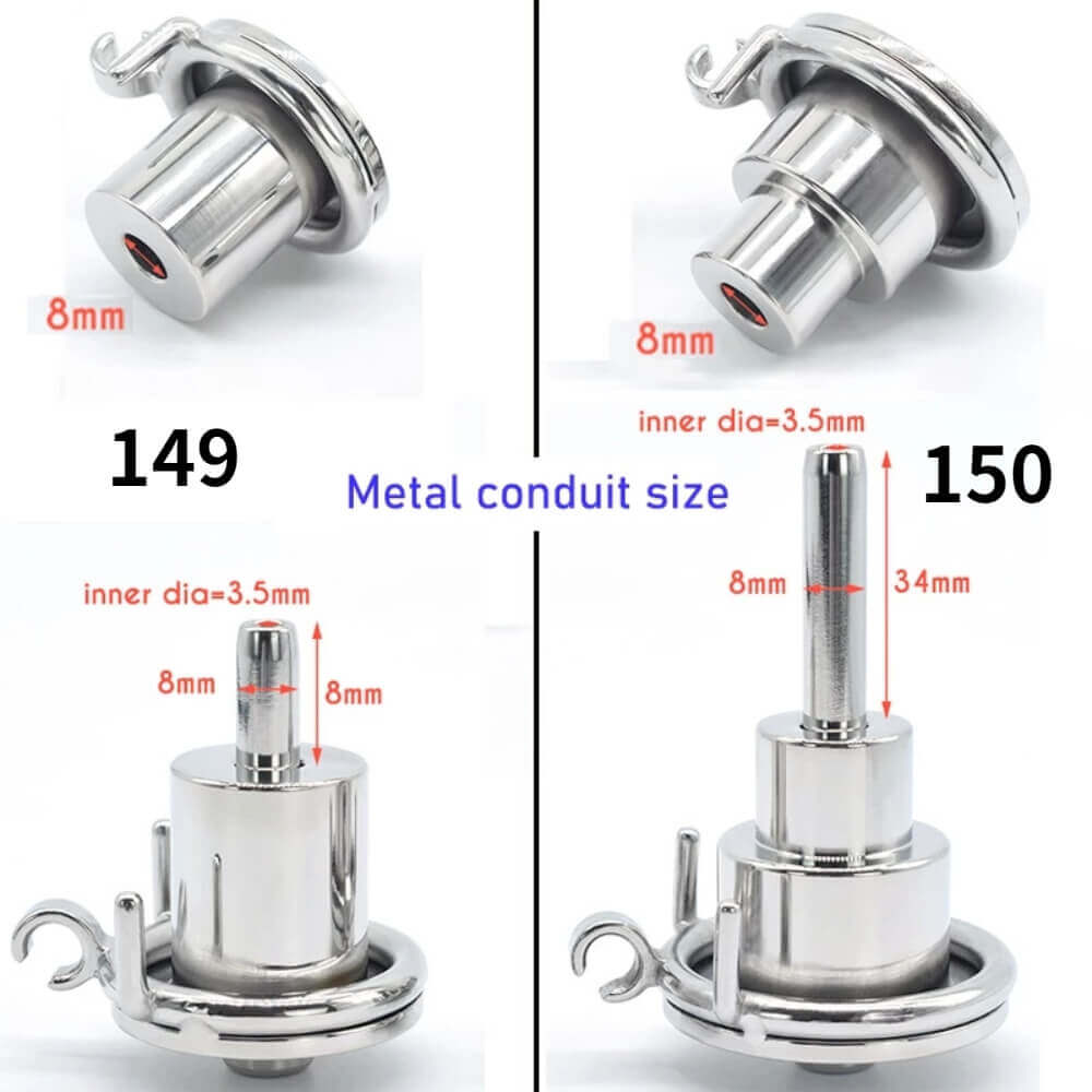 Negative Underlock Inverted Chastity Cage With Catheter And Belt