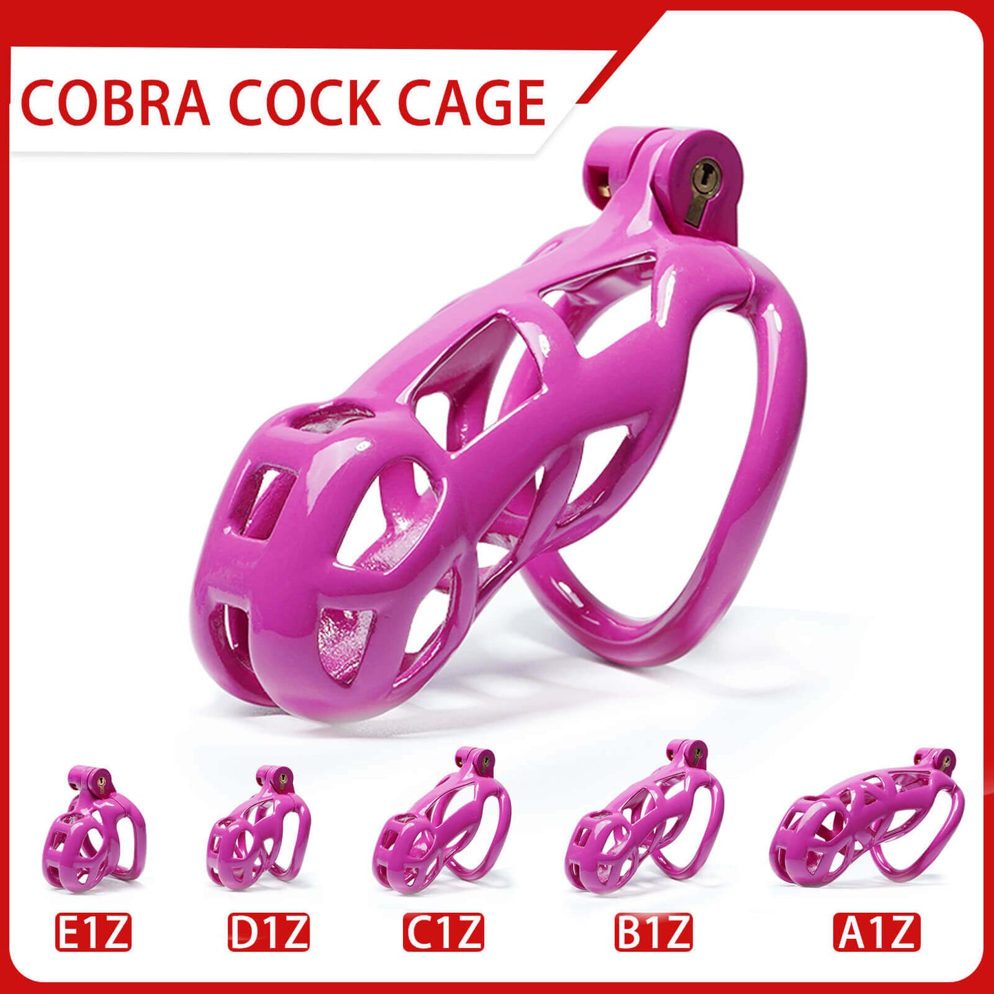 Purple Cobra Keuschheitskäfig-Set, 4,5 bis 10,5 cm lang