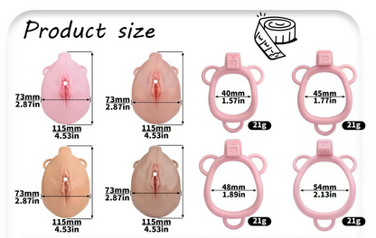 Pussy Chastity Cage With Wearable Butt Plug