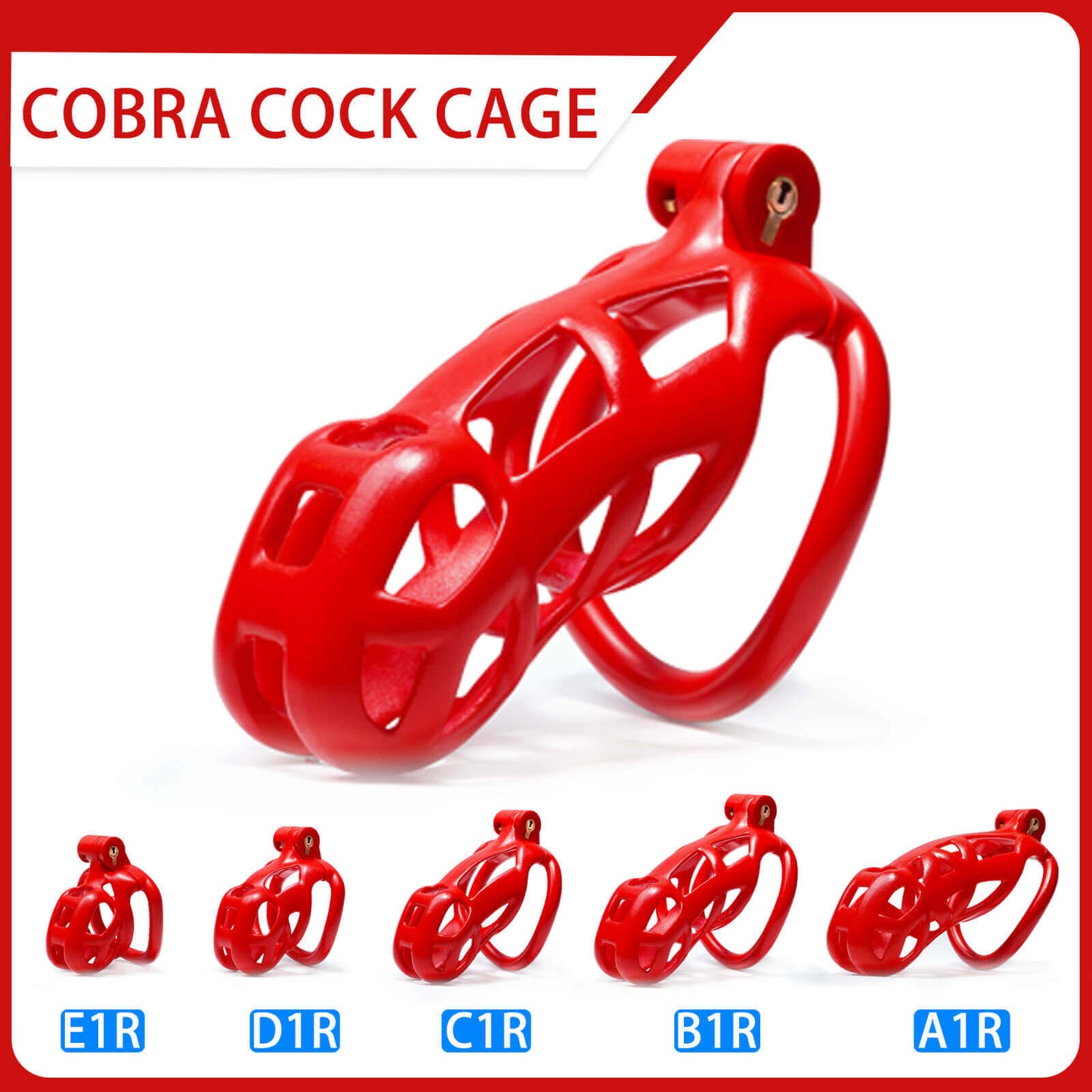 Kit de cage de chasteté Red Cobra de 1,77 à 4,13 pouces de long