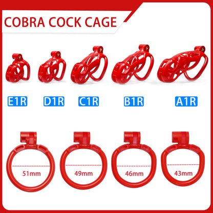 Kit de cage de chasteté Red Cobra de 1,77 à 4,13 pouces de long