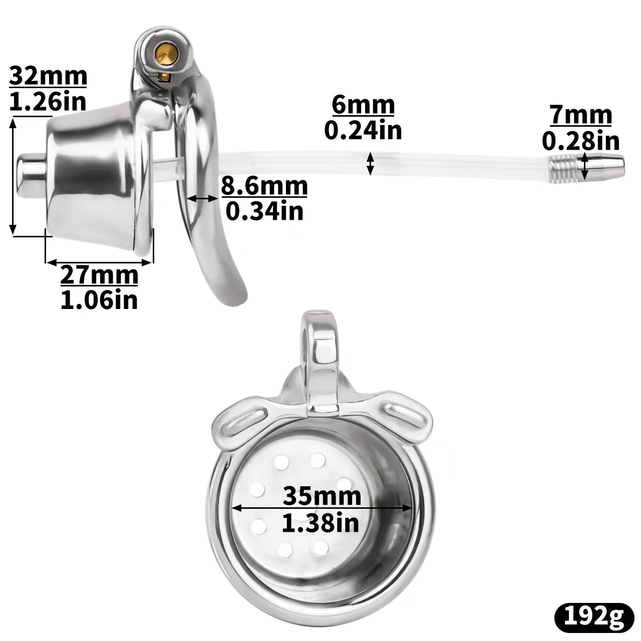 Shower Shaped Cock Cage urethral size