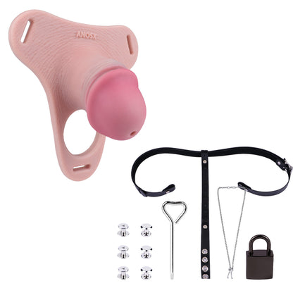 Silicone Real Dildo Wearable Chastity Device 12