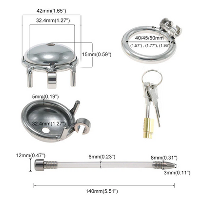 Small Chastity Cage With Catheter -size