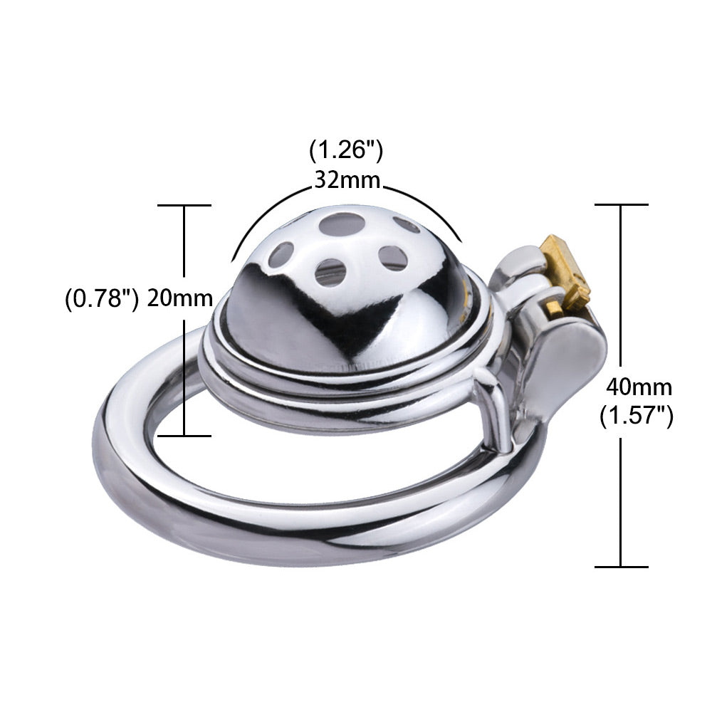 Metal Small Chastity Cage -size round ring