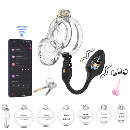 Soft Cobra Chastity Cage With App Controlled Butt Plug 26