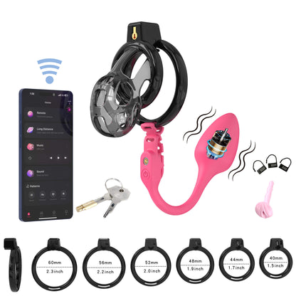 Soft Cobra Chastity Cage With App Controlled Butt Plug 8