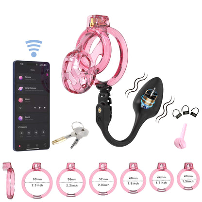 Soft Cobra Chastity Cage With App Controlled Butt Plug 5