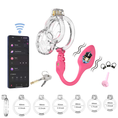 Soft Cobra Chastity Cage With App Controlled Butt Plug 22