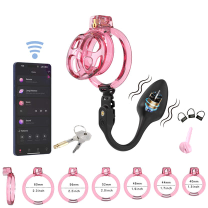 Soft Cobra Chastity Cage With App Controlled Butt Plug 6