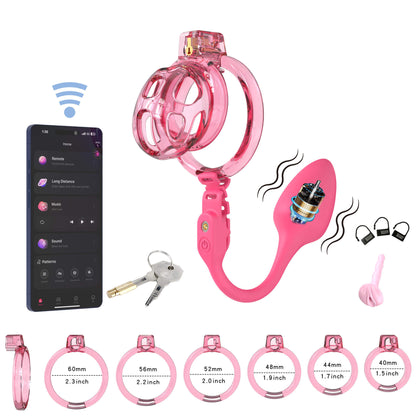 Soft Cobra Chastity Cage With App Controlled Butt Plug 1