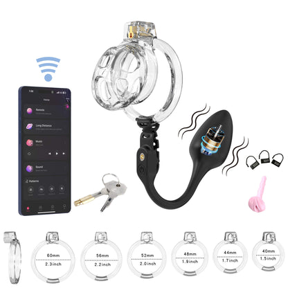 Soft Cobra Chastity Cage With App Controlled Butt Plug 24