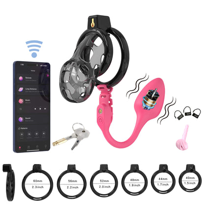 Soft Cobra Chastity Cage With App Controlled Butt Plug 9