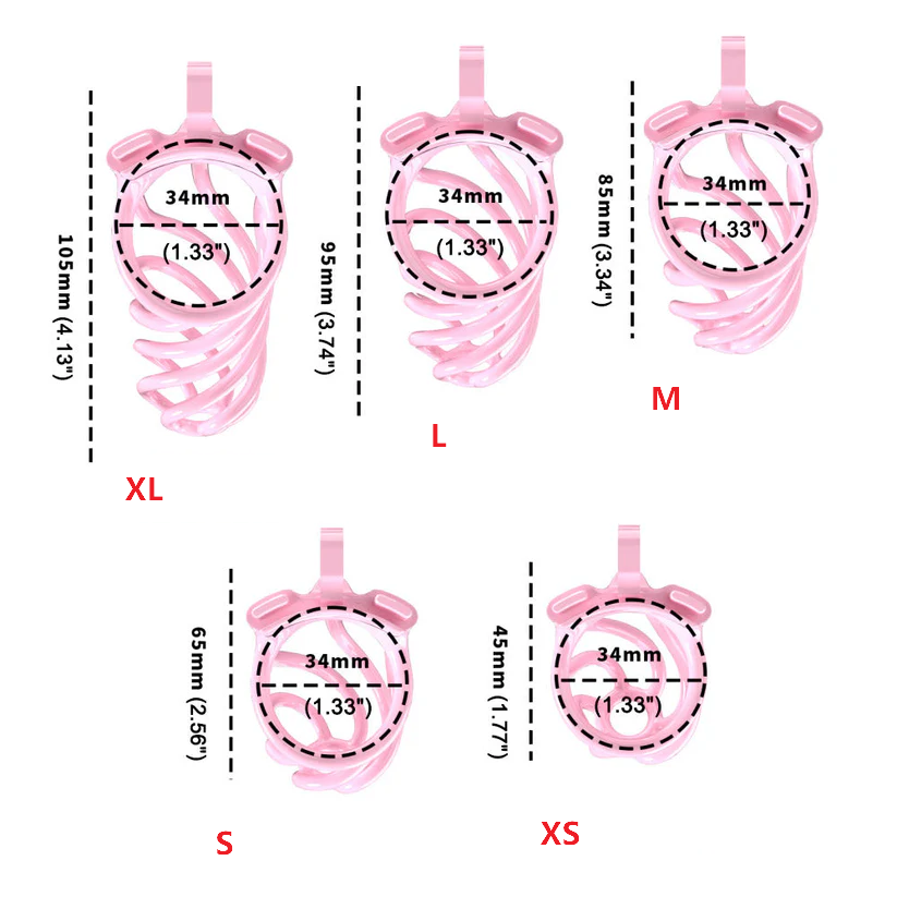 Spiral Chastity Cage Durable-size tube