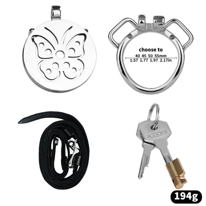 Steel Butterfly Flat Chastity Lock - 16