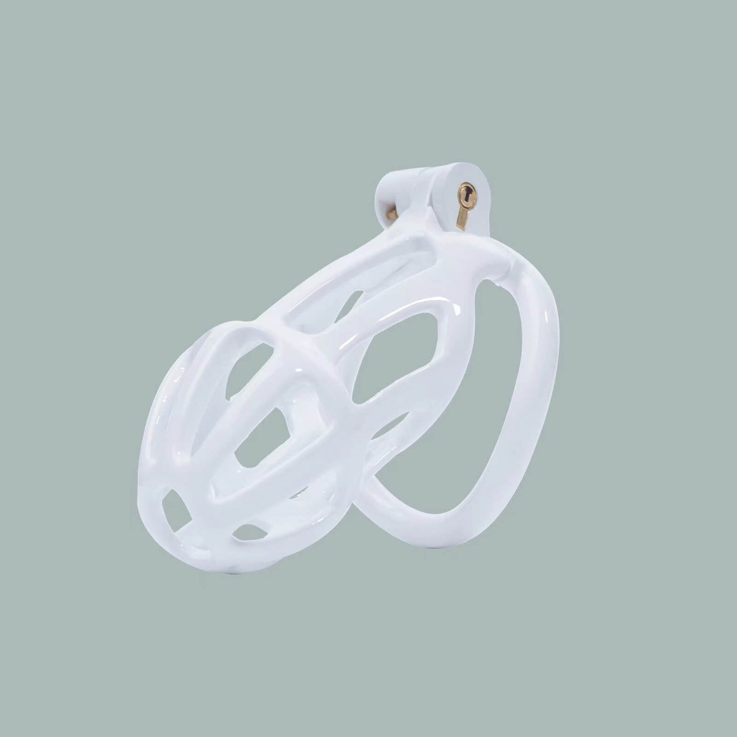 White Stripe Cobra Chastity Cage Kit 1.77 To 4.13 Inches Long